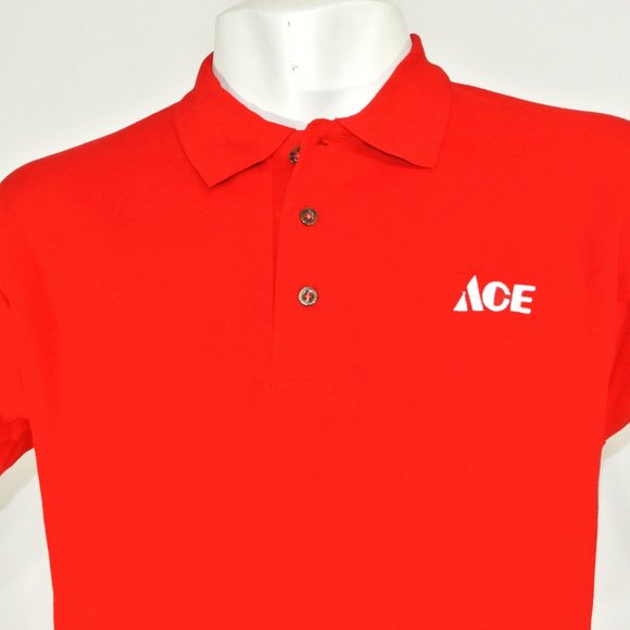 ACE Hardware Store Employee Uniform Polo Shirt Red NEW Size L Large - Picture 5 of 6